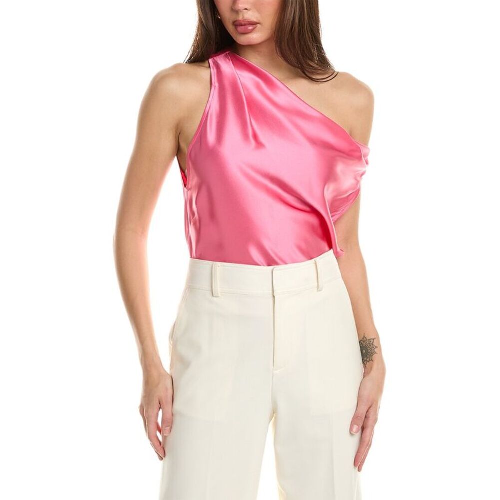 THE SEI Asymmetrical Silk Cowl Top